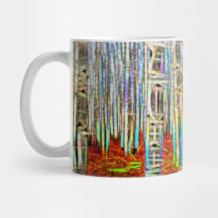 Glowing birchwoods line of trees Mug